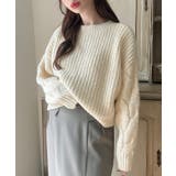 Meiru 前後2wayケーブル編みショートニットカーディガン | JUNOAH | 詳細画像5 