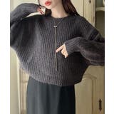 Meiru 前後2wayケーブル編みショートニットカーディガン | JUNOAH | 詳細画像9 