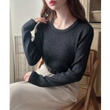 Bブラック | Meiru 【選べる】ラメリブニット | JUNOAH