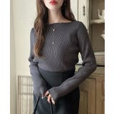 Aチャコール | Meiru 【選べる】ラメリブニット | JUNOAH