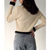 バイカラーシャギーダブルジップニット | JUNOAH | 詳細画像10