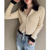 バイカラーシャギーダブルジップニット | JUNOAH | 詳細画像6