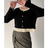 レイヤード風配色ショートニットトップス | JUNOAH | 詳細画像10 