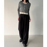 レイヤード風配色ショートニットトップス | JUNOAH | 詳細画像4 