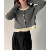 レイヤード風配色ショートニットトップス | JUNOAH | 詳細画像5 