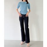 配色ラインチャイナ半袖ポロニット | JUNOAH | 詳細画像11 