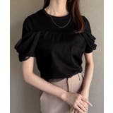 ブラック | チュールドレープTシャツ | JUNOAH