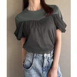 チャコール | チュールドレープTシャツ | JUNOAH