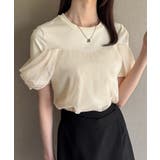 クリーム | チュールドレープTシャツ | JUNOAH