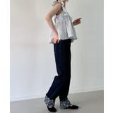 花柄刺繍ロールアップデニムパンツ | JUNOAH | 詳細画像9 