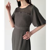 シアードッキング胸元デザインワンピース(薄手、裏地なし) | JUNOAH | 詳細画像12