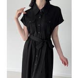 ウエストリボンフレアシャツワンピース(薄手、裏地なし、ぺチスカートset) | JUNOAH | 詳細画像13 