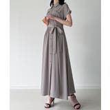 ウエストリボンフレアシャツワンピース(薄手、裏地なし、ぺチスカートset) | JUNOAH | 詳細画像6 