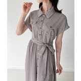 ウエストリボンフレアシャツワンピース(薄手、裏地なし、ぺチスカートset) | JUNOAH | 詳細画像7 