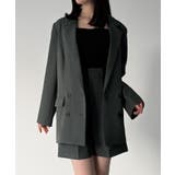 チャコール | バックリボンテーラードジャケット+ショートパンツSET | JUNOAH