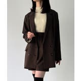 ダークブラウン | バックリボンテーラードジャケット+ショートパンツSET | JUNOAH