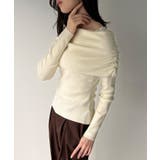 オフショル風ドレープニット | JUNOAH | 詳細画像4 