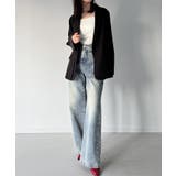 【チェック/無地】レイヤードデザインテーラードジャケット | JUNOAH | 詳細画像10