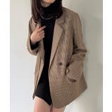 【チェック/無地】レイヤードデザインテーラードジャケット | JUNOAH | 詳細画像14