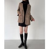 【チェック/無地】レイヤードデザインテーラードジャケット | JUNOAH | 詳細画像17