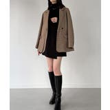 【チェック/無地】レイヤードデザインテーラードジャケット | JUNOAH | 詳細画像18