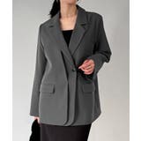 【チェック/無地】レイヤードデザインテーラードジャケット | JUNOAH | 詳細画像4