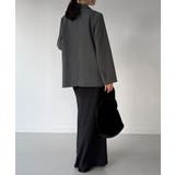 【チェック/無地】レイヤードデザインテーラードジャケット | JUNOAH | 詳細画像7