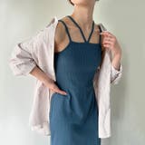 ブルー | ダブルストラップリブキャミワンピース | JUNOAH