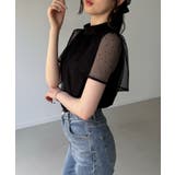 フロッキードットチュールブラウス | junoah | 詳細画像9 