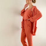 テラコッタ-ロング | 薄手7分袖シャツジャケット3点セットのセットアップ 7分袖テーラードジャケット … | JUNOAH