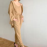 ダークベージュ-ロング | 薄手7分袖シャツジャケット3点セットのセットアップ 7分袖テーラードジャケット … | JUNOAH