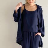 ネイビー-ロング | 薄手7分袖シャツジャケット3点セットのセットアップ 7分袖テーラードジャケット … | JUNOAH