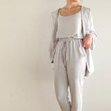 ライトグレー-ロング | 薄手7分袖シャツジャケット3点セットのセットアップ 7分袖テーラードジャケット … | JUNOAH