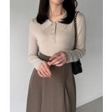 ポロニットドッキングラッフルフレアワンピース(薄手、裏地なし) | JUNOAH | 詳細画像11 