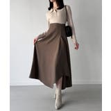 ポロニットドッキングラッフルフレアワンピース(薄手、裏地なし) | JUNOAH | 詳細画像14 