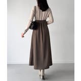 ポロニットドッキングラッフルフレアワンピース(薄手、裏地なし) | JUNOAH | 詳細画像16 