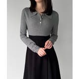 ポロニットドッキングラッフルフレアワンピース(薄手、裏地なし) | JUNOAH | 詳細画像17 