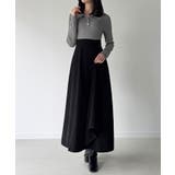 ポロニットドッキングラッフルフレアワンピース(薄手、裏地なし) | JUNOAH | 詳細画像22 