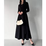 ポロニットドッキングラッフルフレアワンピース(薄手、裏地なし) | JUNOAH | 詳細画像5 