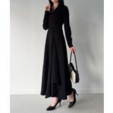 ポロニットドッキングラッフルフレアワンピース(薄手、裏地なし) | JUNOAH | 詳細画像6 