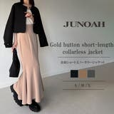 金釦ショート丈ノーカラージャケット | JUNOAH | 詳細画像1