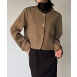 金釦ショート丈ノーカラージャケット | JUNOAH | 詳細画像7