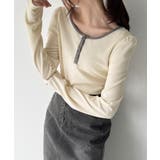 アイボリー | 前後2way長袖パフスリーブカットソー | JUNOAH