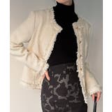 アイボリー | 金ボタンフリンジツイードジャケット | JUNOAH