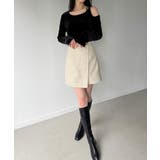 アシメ肩リボンベロアトップス | JUNOAH | 詳細画像10 