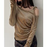 アシメ肩リボンベロアトップス | JUNOAH | 詳細画像14 