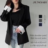 [肩パット入り]シャツレイヤードジャケット | JUNOAH | 詳細画像1 