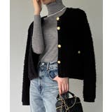 パイル編み金釦ニットジャケット | JUNOAH | 詳細画像12