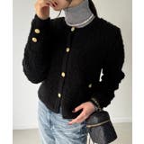 パイル編み金釦ニットジャケット | JUNOAH | 詳細画像14