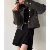 パイル編み金釦ニットジャケット | JUNOAH | 詳細画像17